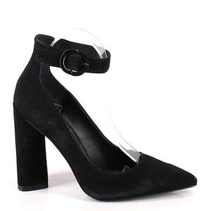 Kendall & Kylie Black Suede Ankle Strap Heels
